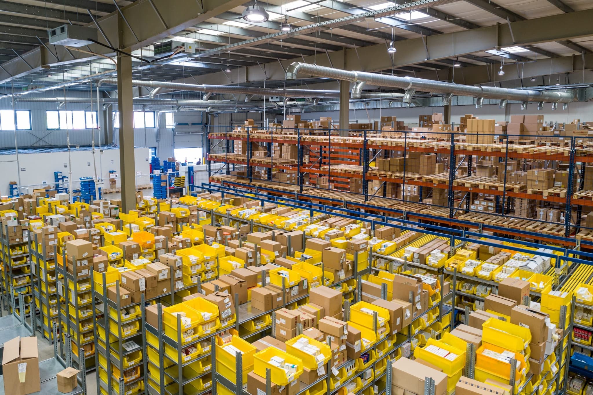 Industrial supply chain — logistics and manufacturing warehouse